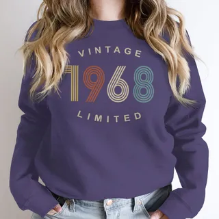 Limited Vintage 1968 Birthday Sweatshirt – Purple