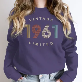 Limited Vintage 1961 Birthday Sweatshirt – Purple