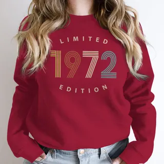 Limited Edition 1972 Birthday Sweatshirt – Cardinal Red