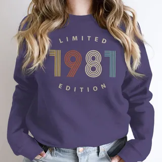 Limited Edition 1981 Birthday Sweatshirt – Purple