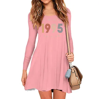 Limited Edition 1995 Birthday Women's Crew Neck Dress – Pink