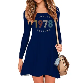 Limited Edition 1978 Birthday Women's Crew Neck Dress – Navy