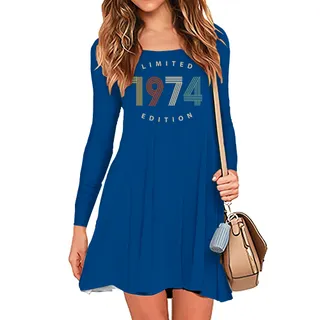 Limited Edition 1974 Birthday Women's Crew Neck Dress – Royal