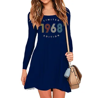 Limited Edition 1968 Birthday Women's Crew Neck Dress – Navy
