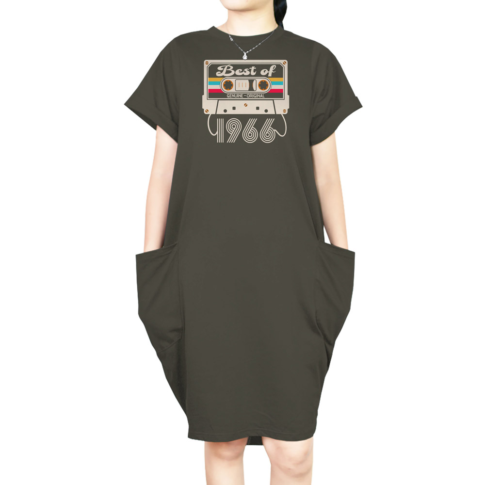 Best Of 1966 Loose Short Sleeve Pocket On Dress