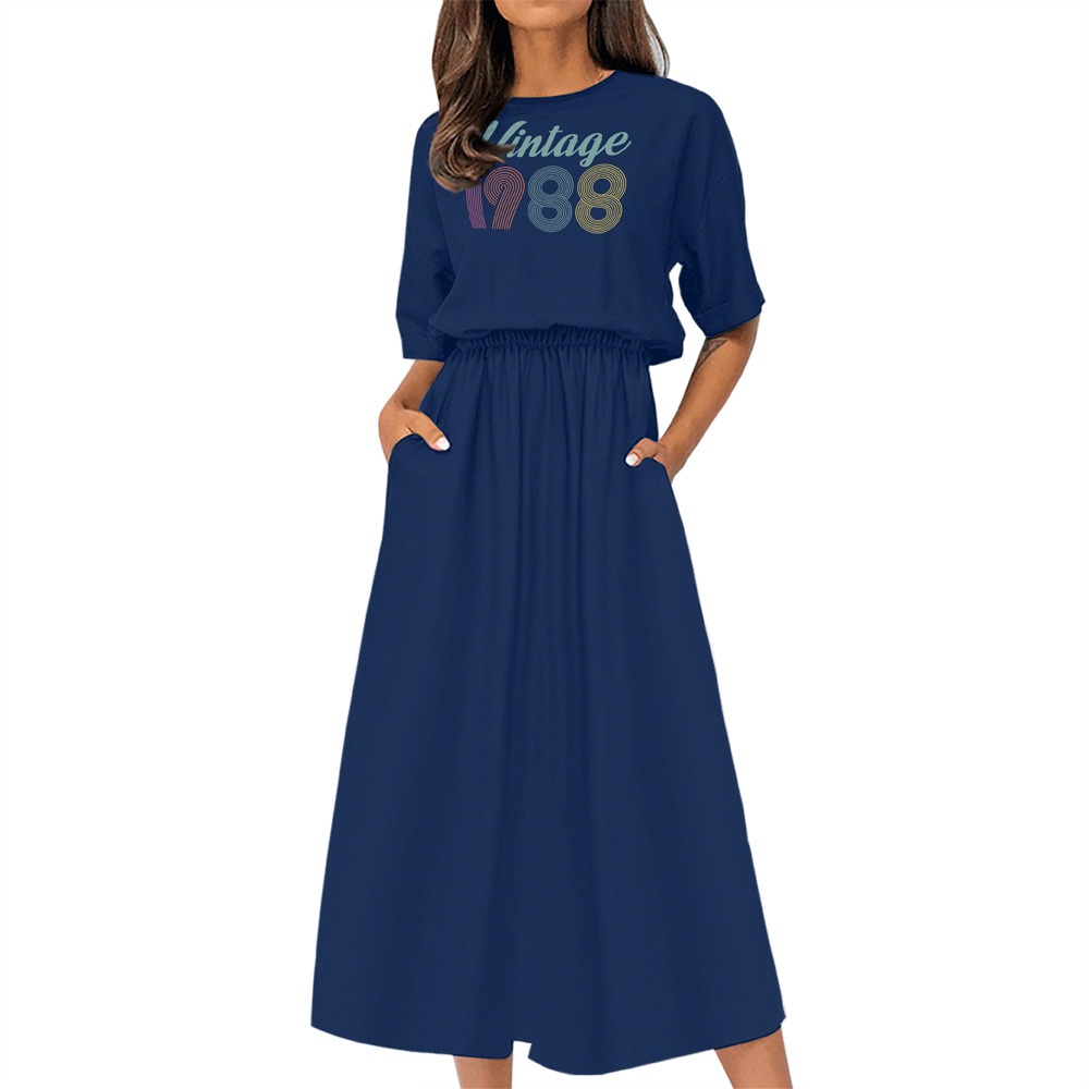 Vintage Edition 1988 Birthday Elastic Waist Dress