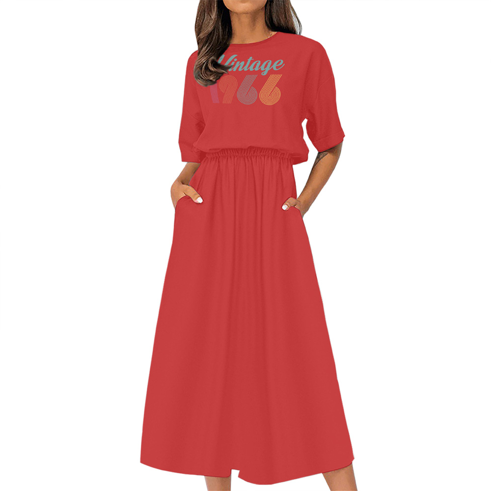 Vintage Edition 1966 Birthday Elastic Waist Dress