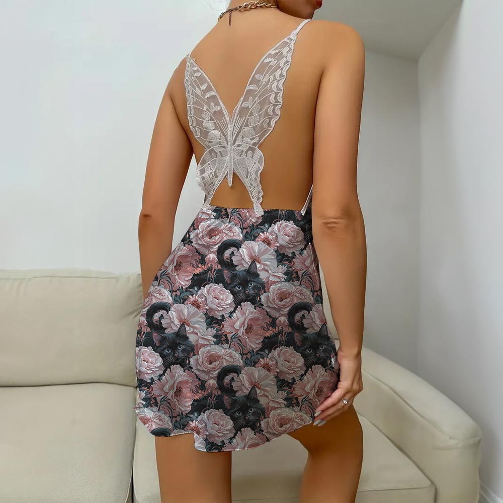 Cute Black Cat Pajamas Dress
