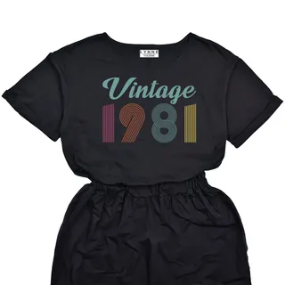 Vintage Edition 1981 Birthday Elastic Waist Dress – alternate