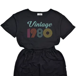 Vintage Edition 1980 Birthday Elastic Waist Dress – alternate