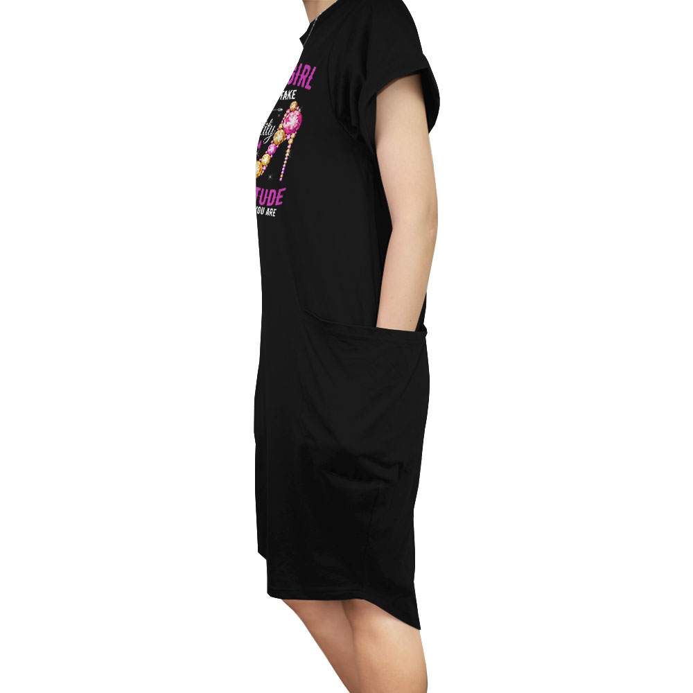 Attitude August Birthday Short Sleeve Pocket Dress