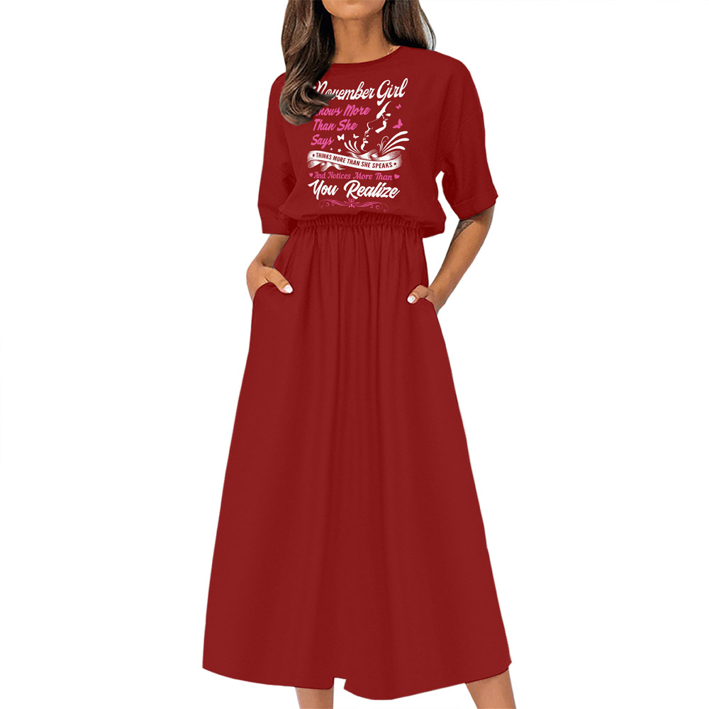 Smart November Girl Birthday Elastic Waist Dress