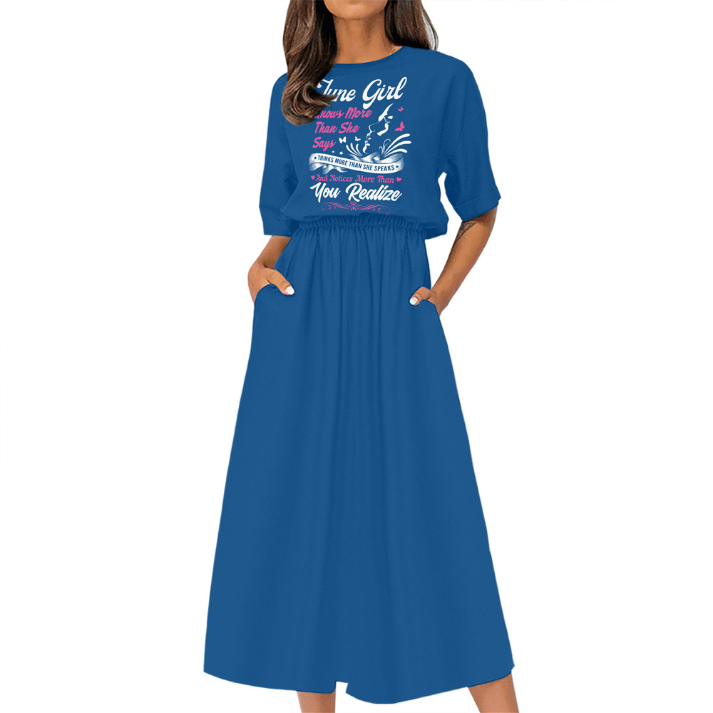 Smart June Girl Birthday Elastic Waist Dress