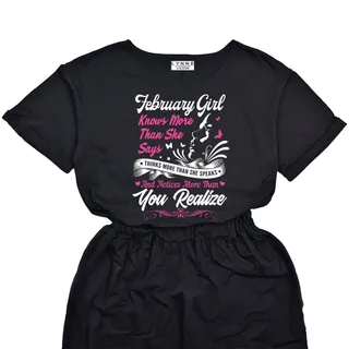 Smart February Girl Birthday Elastic Waist Dress – alternate