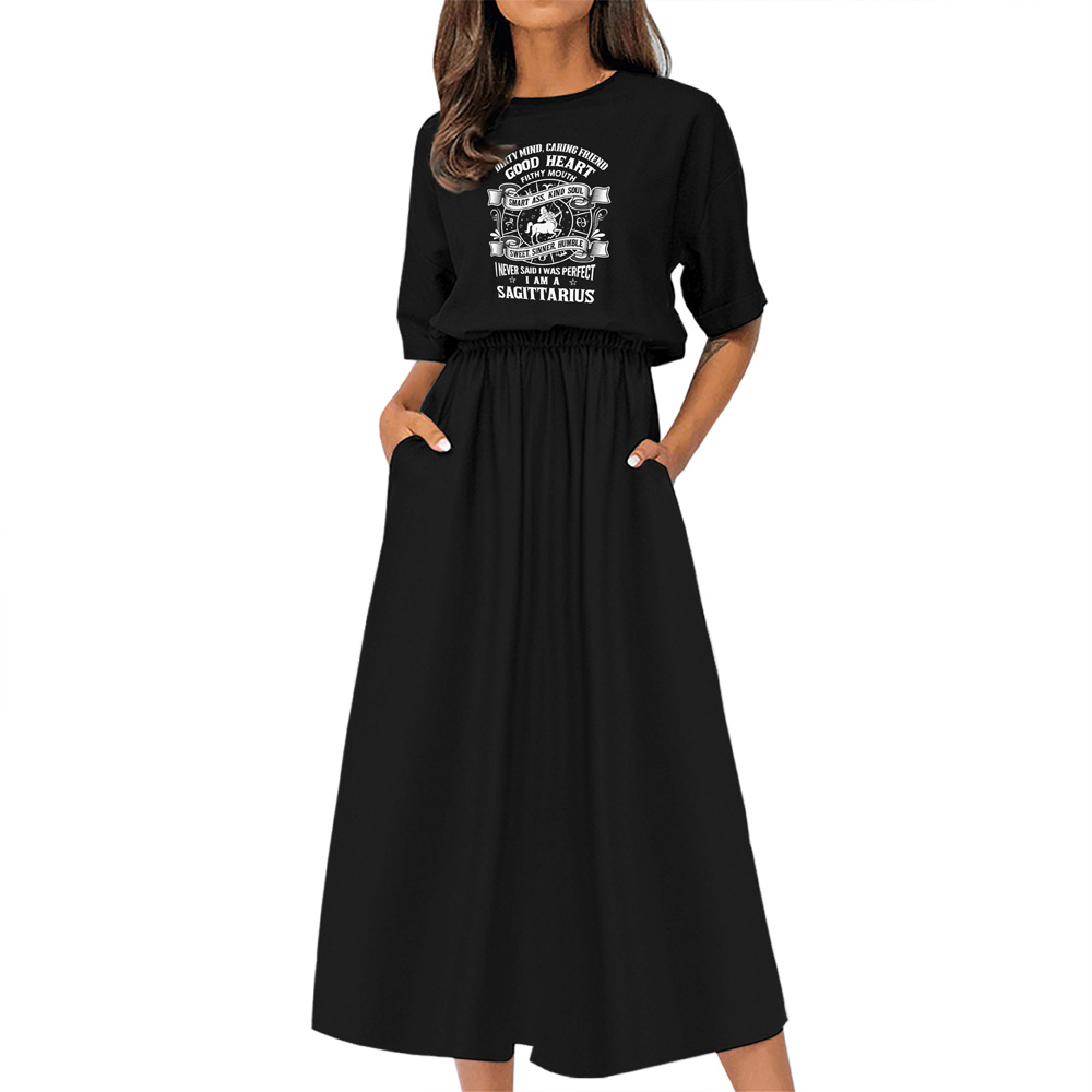Smart Sagittarius Girl Birthday Elastic Waist Dress