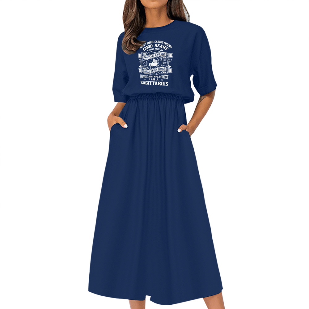 Smart Sagittarius Girl Birthday Elastic Waist Dress