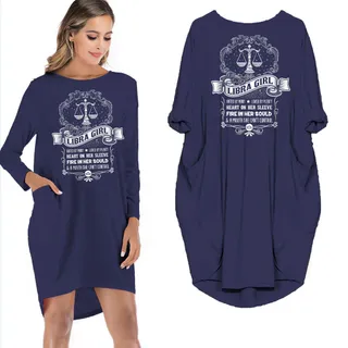 Heart On Her Sleeve Libra Girl Loose Pocket On Dress – alternate