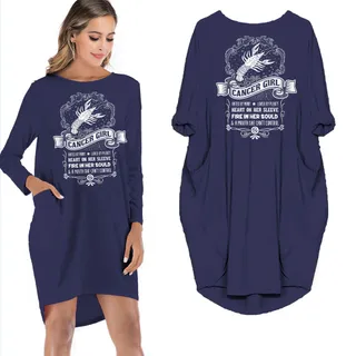 Heart On Her Sleeve Cancer Girl Loose Pocket On Dress – alternate