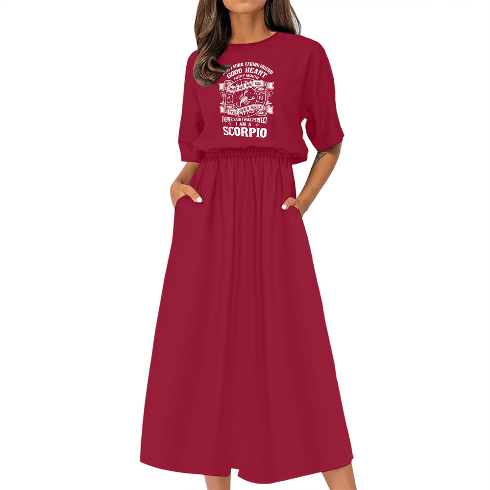 Smart Scorpio Girl Birthday Elastic Waist Dress