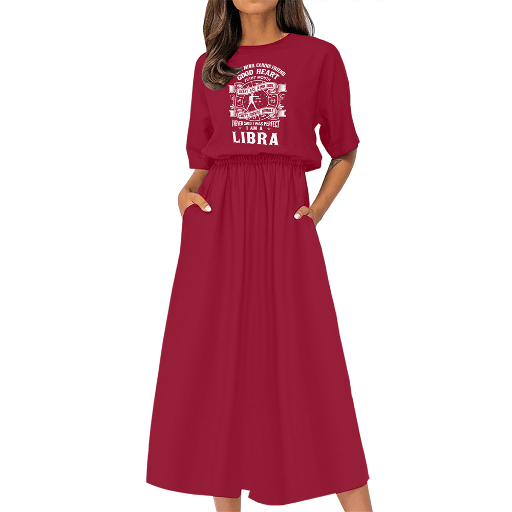 Smart Libra Girl Birthday Elastic Waist Dress