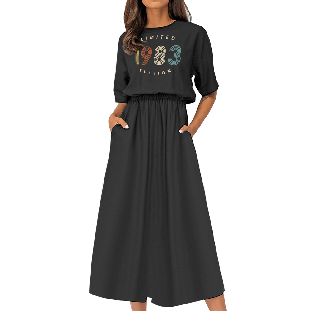 Limited Edition 1983 Birthday Elastic Waist Dress