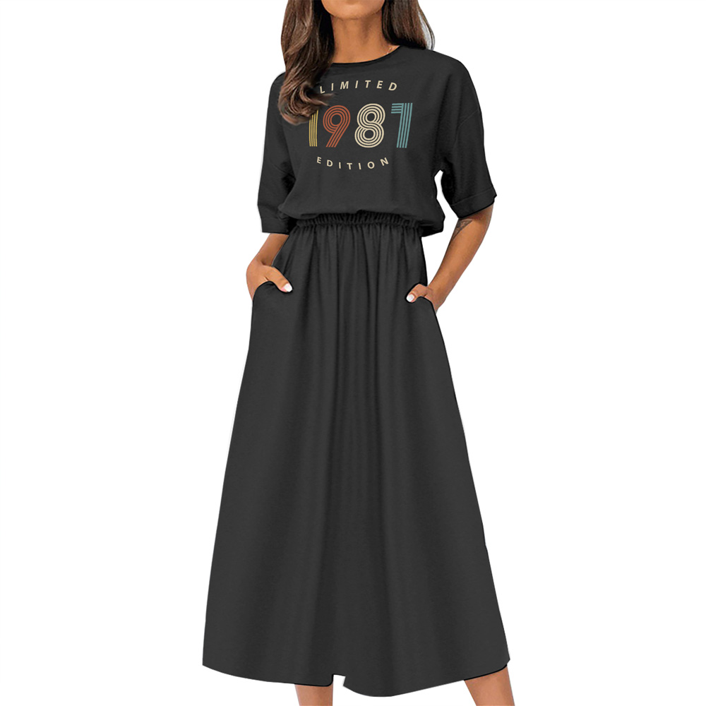 Limited Edition 1981 Birthday Elastic Waist Dress