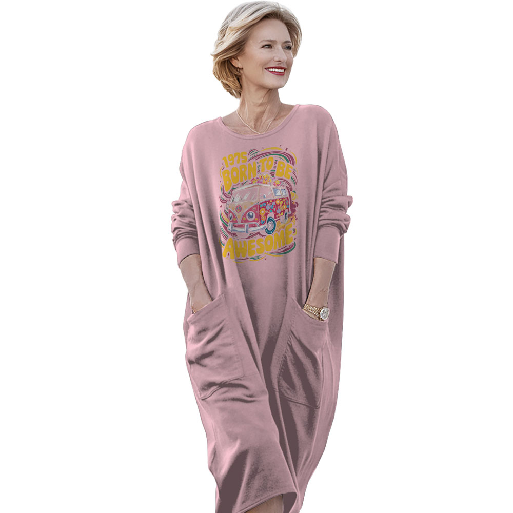 Awesome Hippie Born 1975 Loose Pocket On Dress