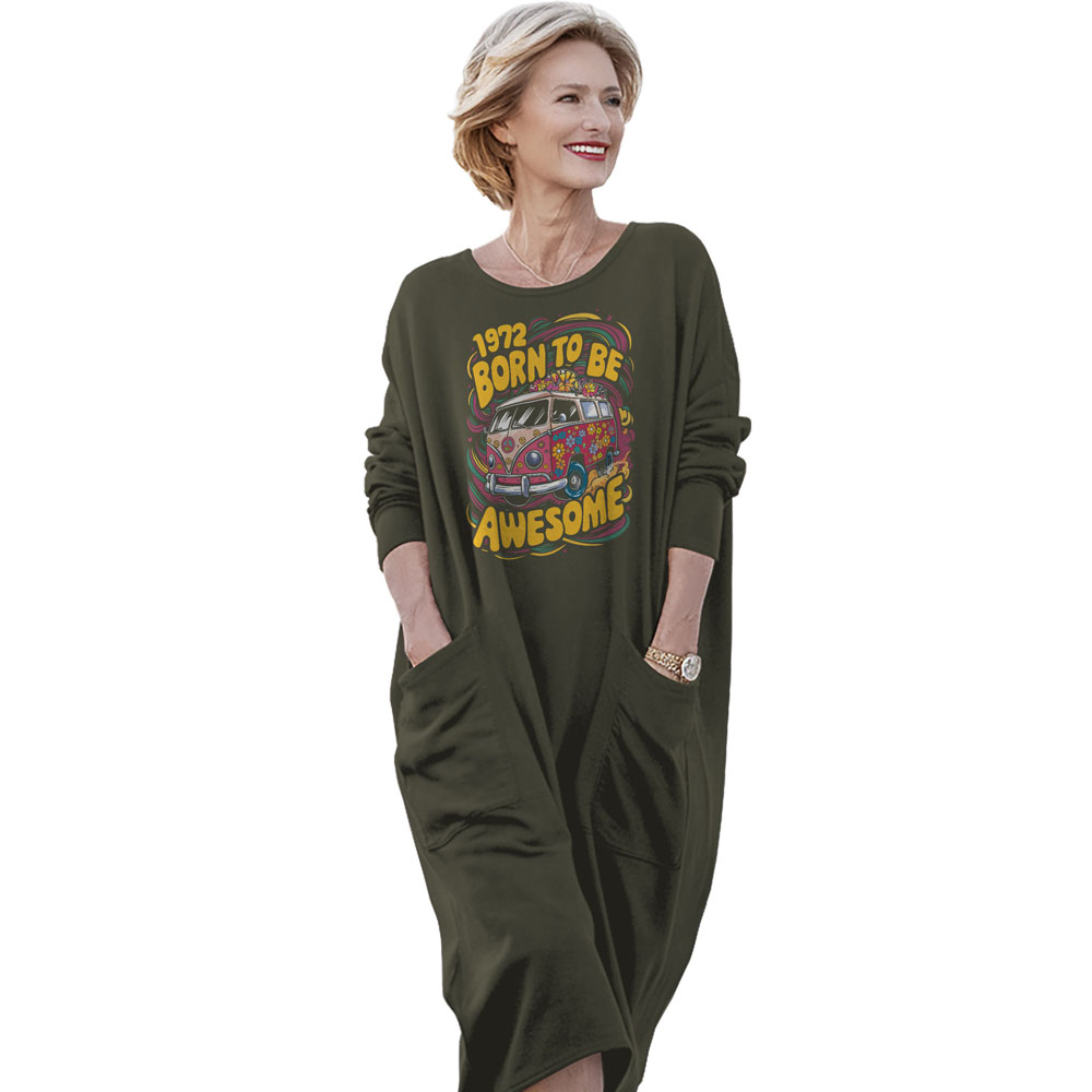 Awesome Hippie Born 1972 Loose Pocket On Dress