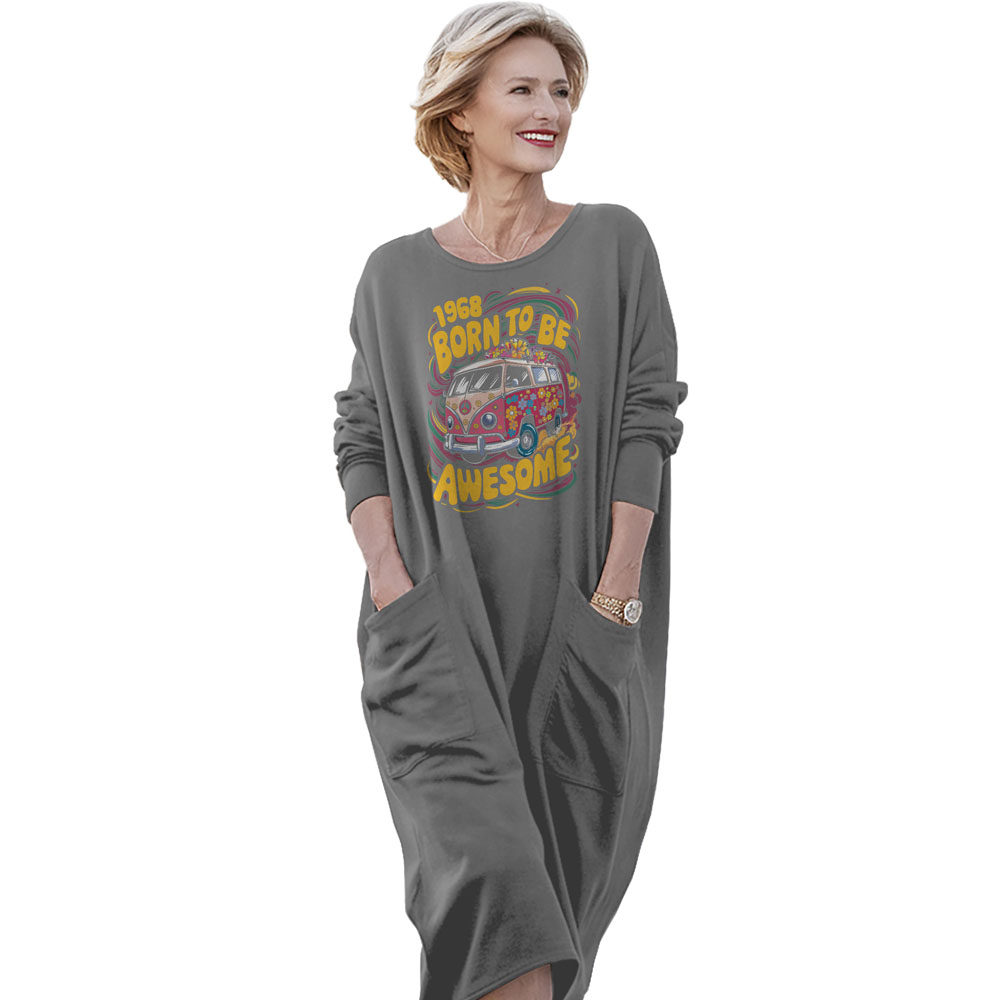 Awesome Hippie Born 1968 Loose Pocket On Dress