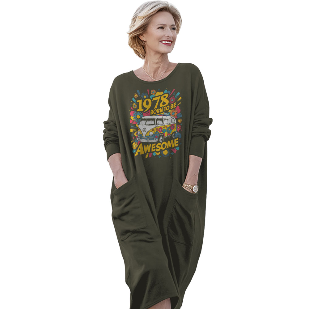 Awesome Hippie 1978 Loose Pocket On Dress