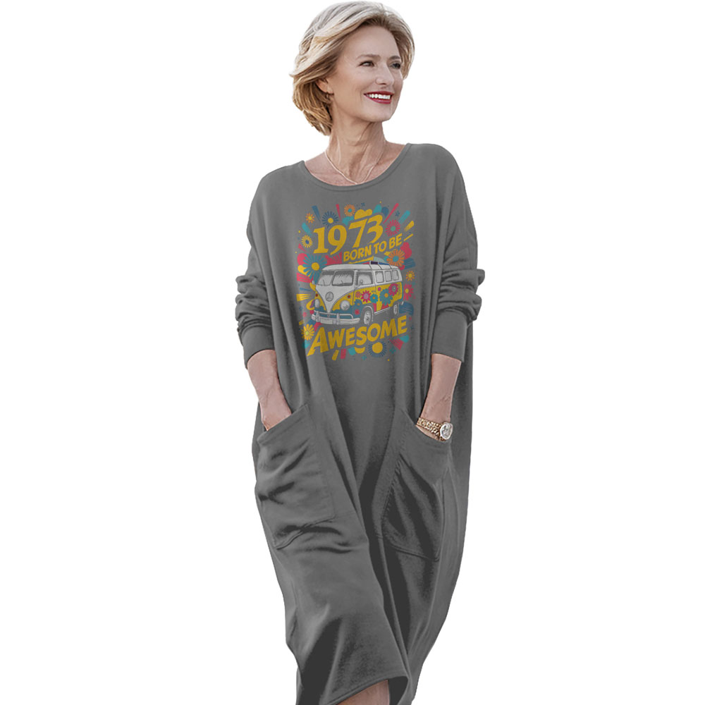 Awesome Hippie 1973 Loose Pocket On Dress