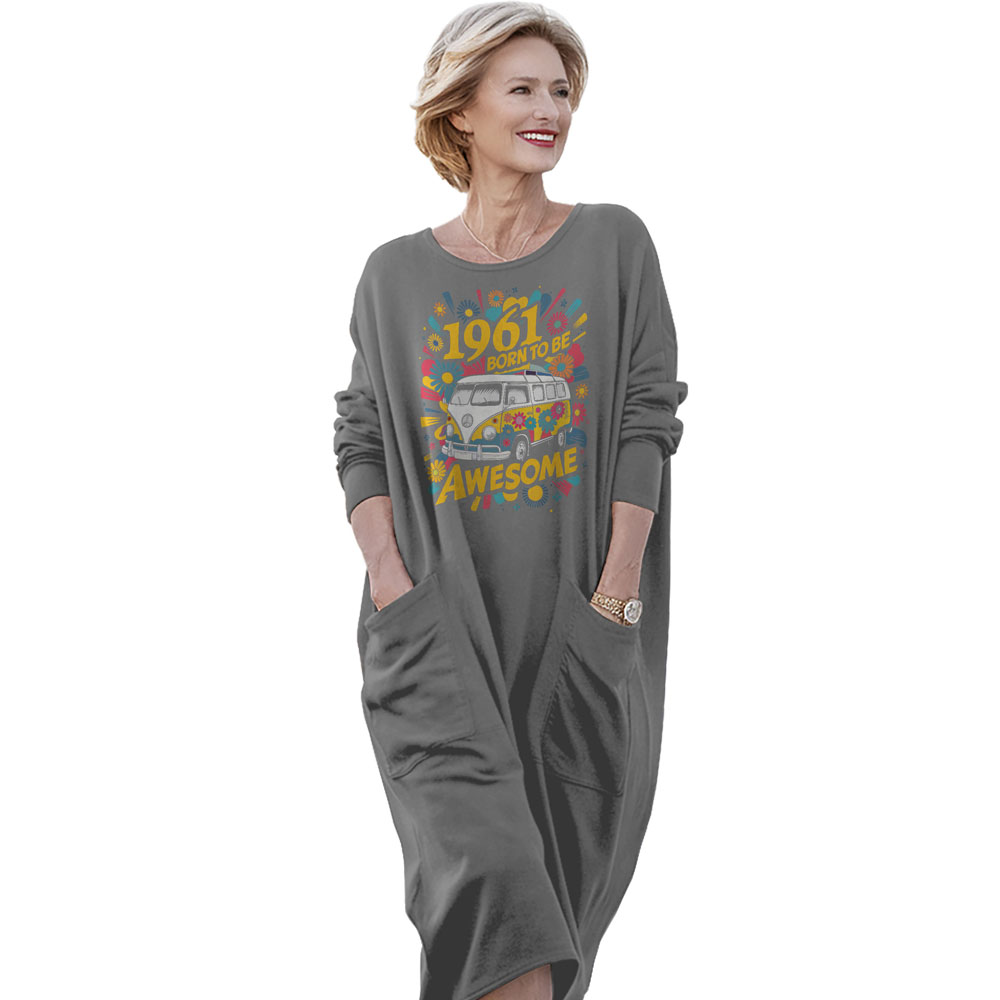 Awesome Hippie 1961 Loose Pocket On Dress