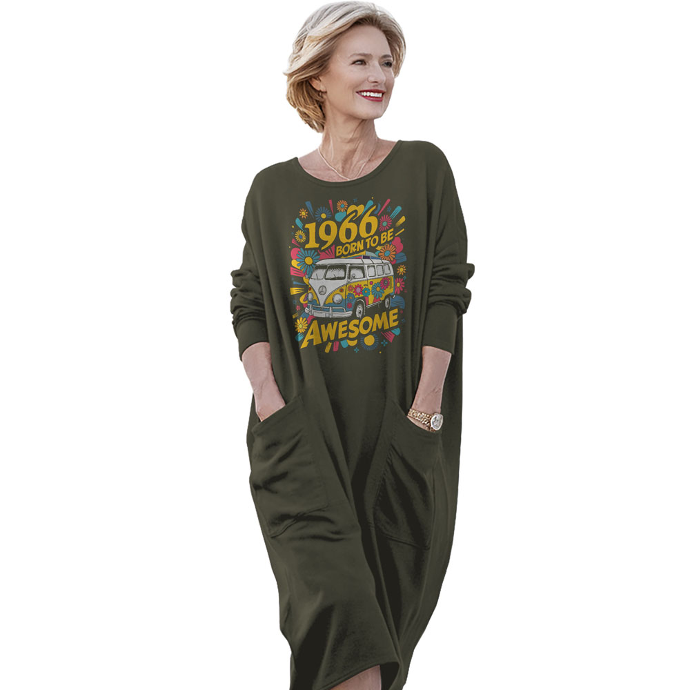 Awesome Hippie 1966 Loose Pocket On Dress