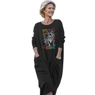 Cool Cat 1974 Birthday Pocket Dress