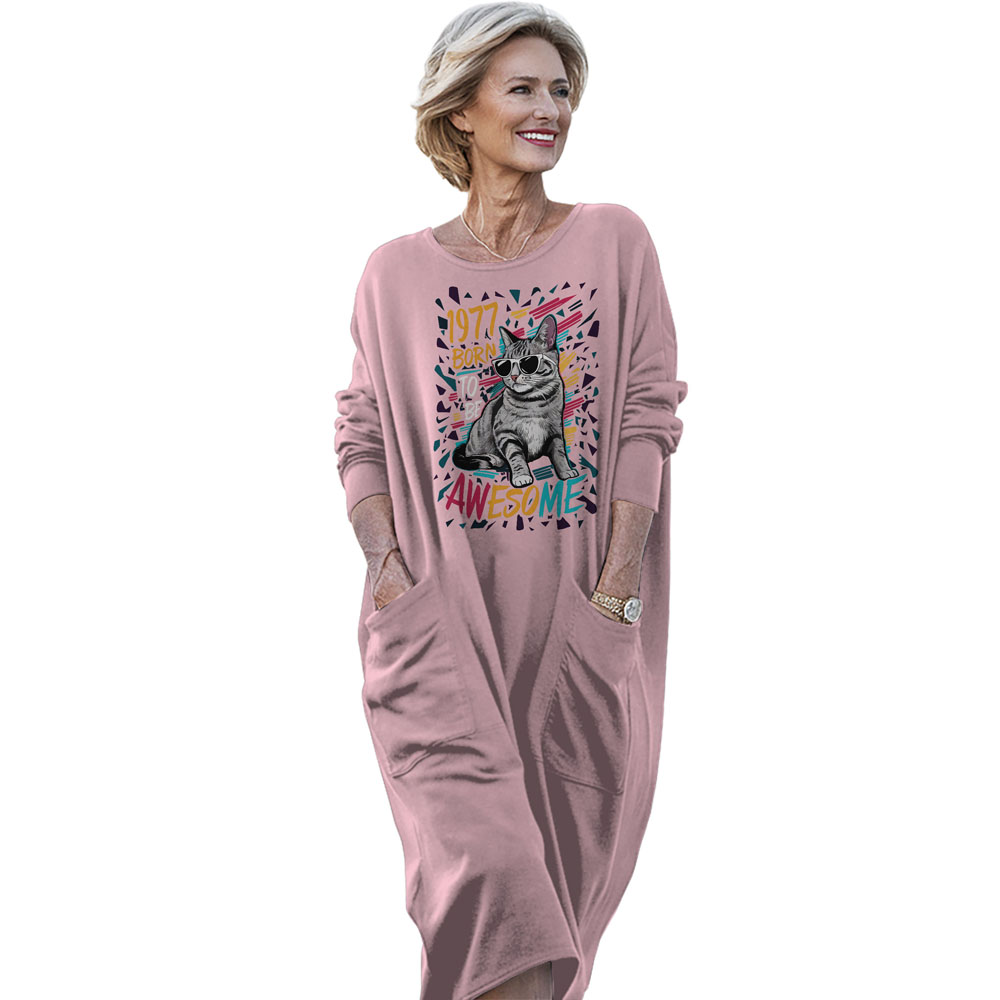 Cool Cat 1977 Birthday Pocket Dress