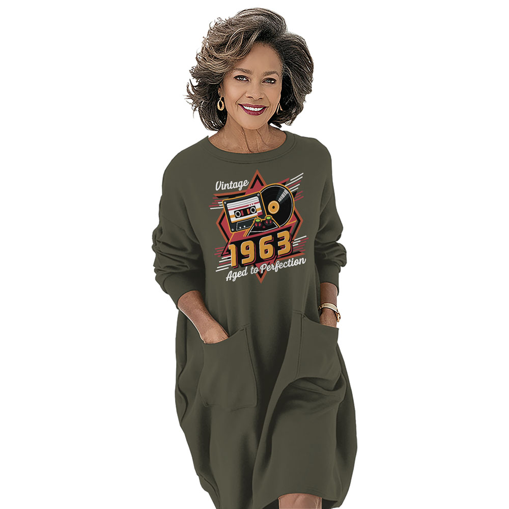 Vintage Aged Perfection 1963 Birthday Pocket Dress