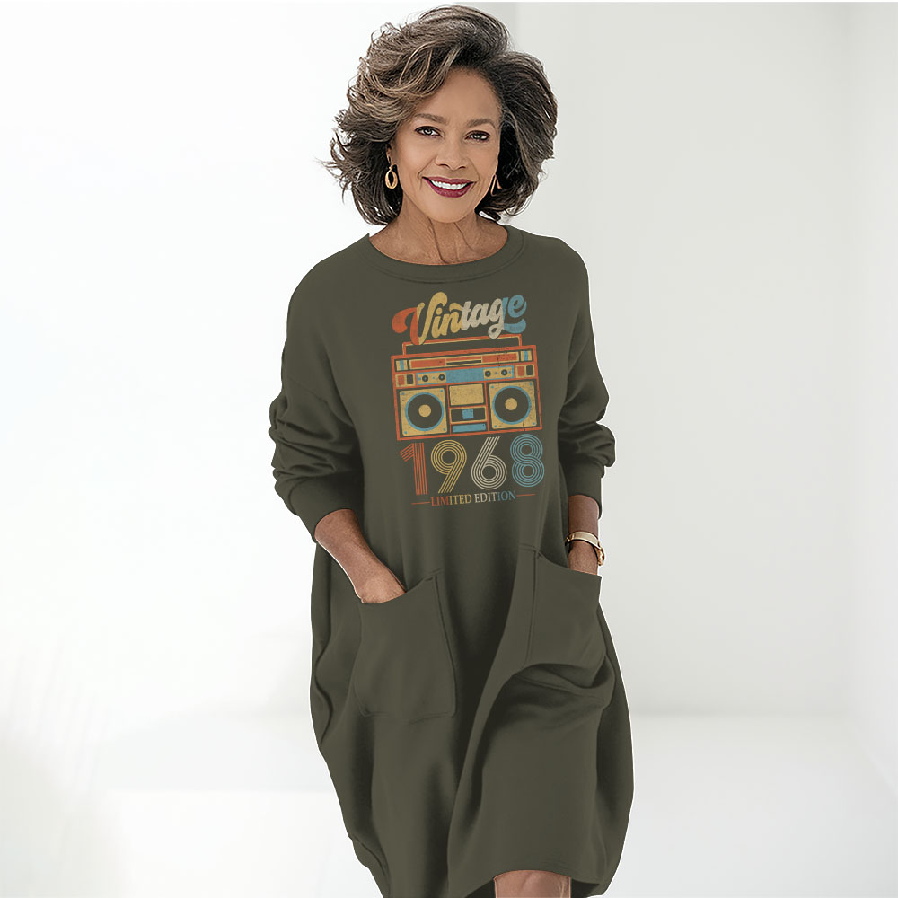 Cassette Player 1968 Birthday Pocket Dress