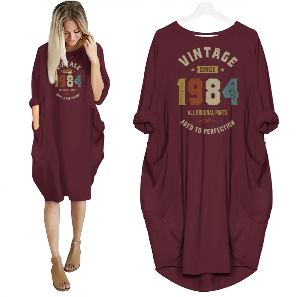 Vintage Perfection 1984 Birthday Pocket Dress