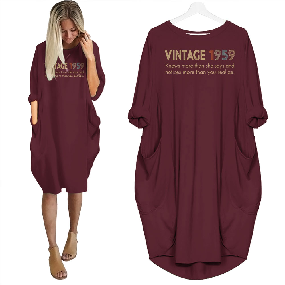 She Knows Vintage 1959 Birthday Pocket Dress