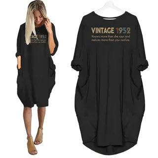 She Knows Vintage 1952 Birthday Pocket Dress