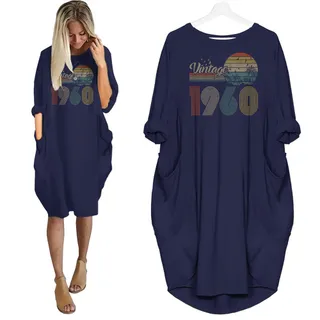 Flying Birds Vintage 1960 Birthday Pocket Dress – alternate