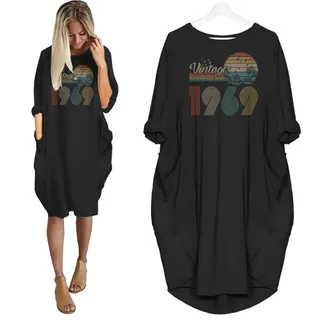 Flying Birds Vintage 1969 Birthday Pocket Dress