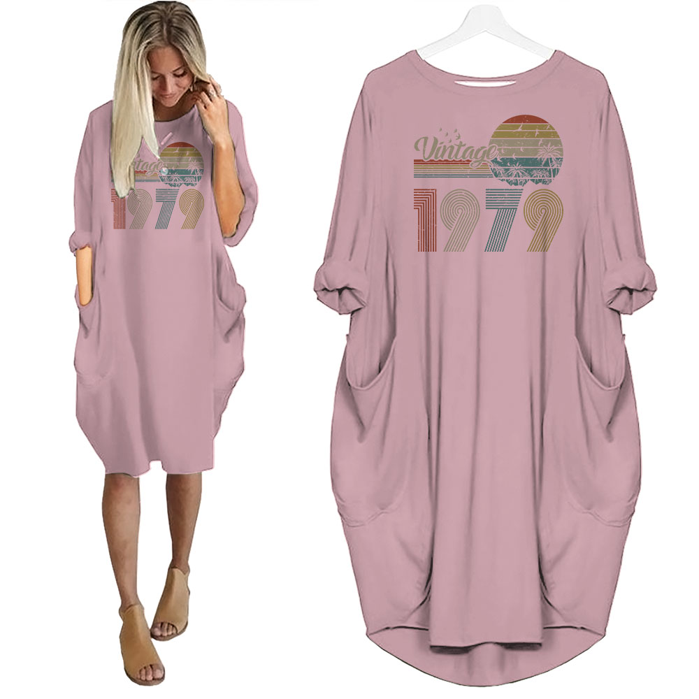 Flying Birds Vintage 1979 Birthday Pocket Dress