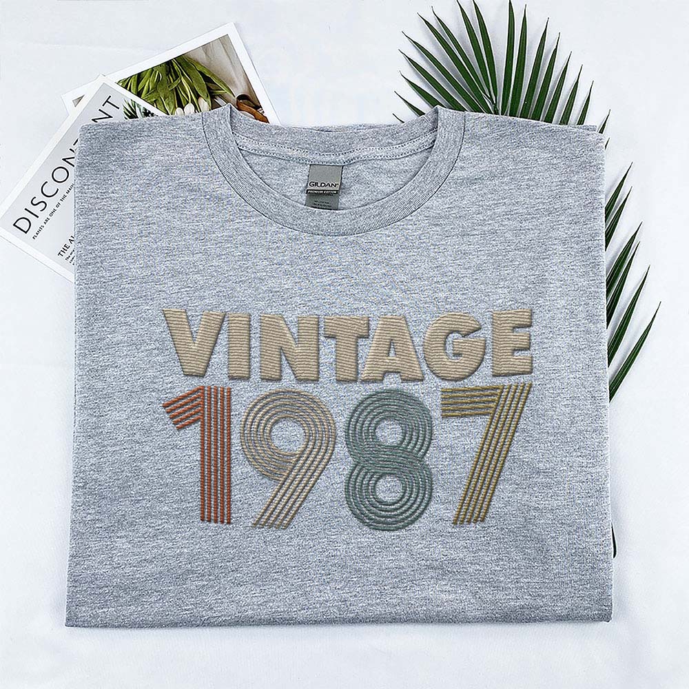 Vintaged 1987 Embroidered T-Shirt
