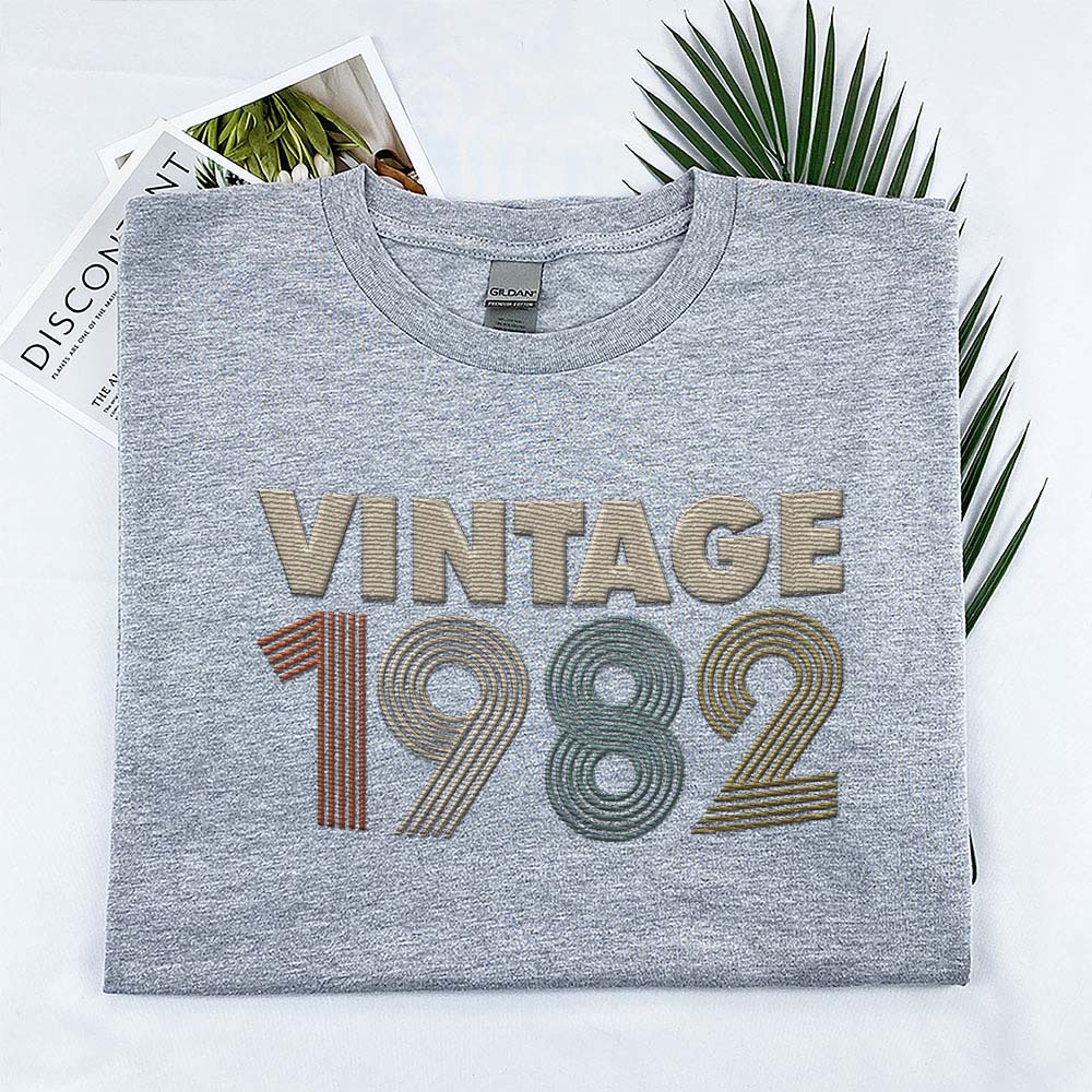 Vintaged 1982 Embroidered T-Shirt