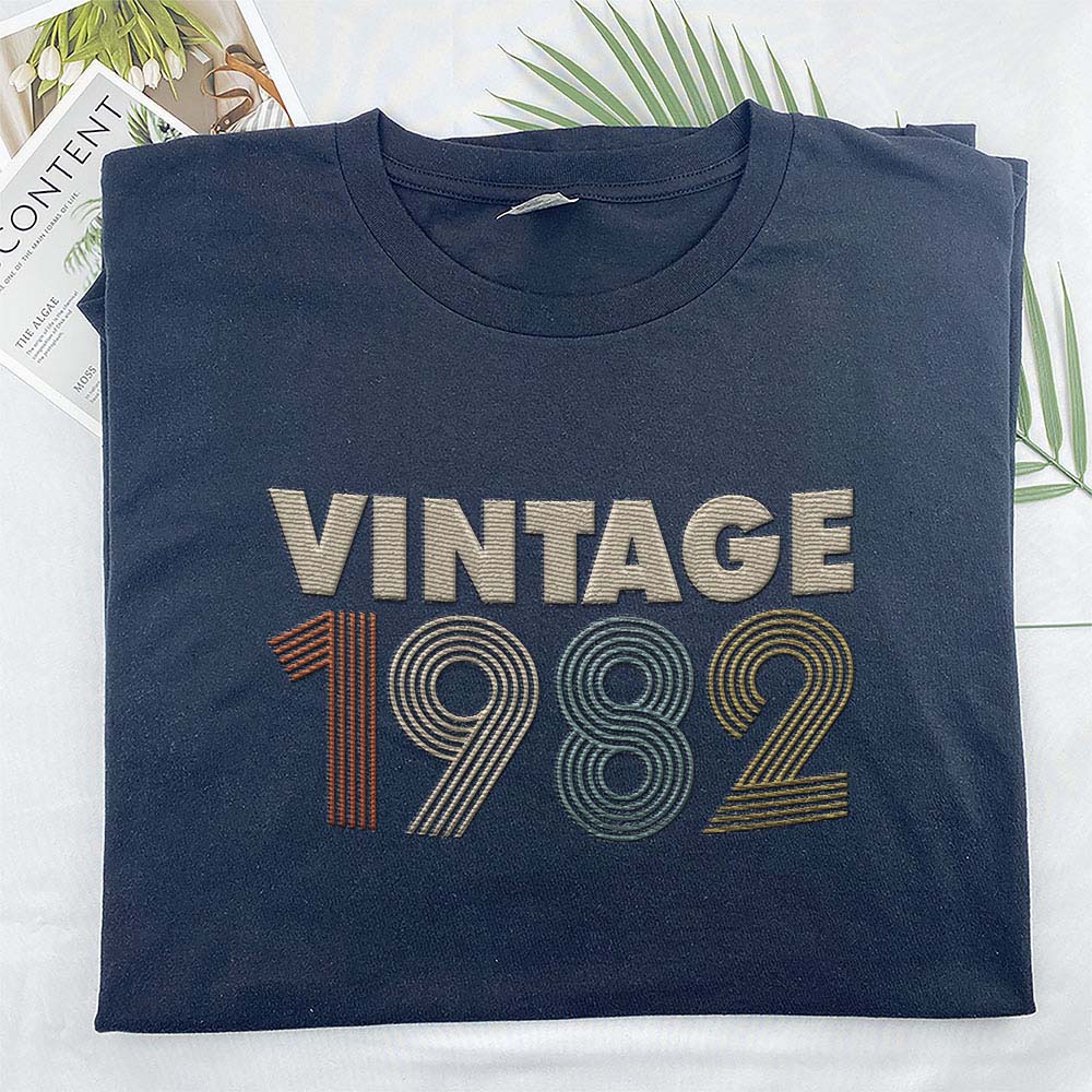 Vintaged 1982 Embroidered T-Shirt