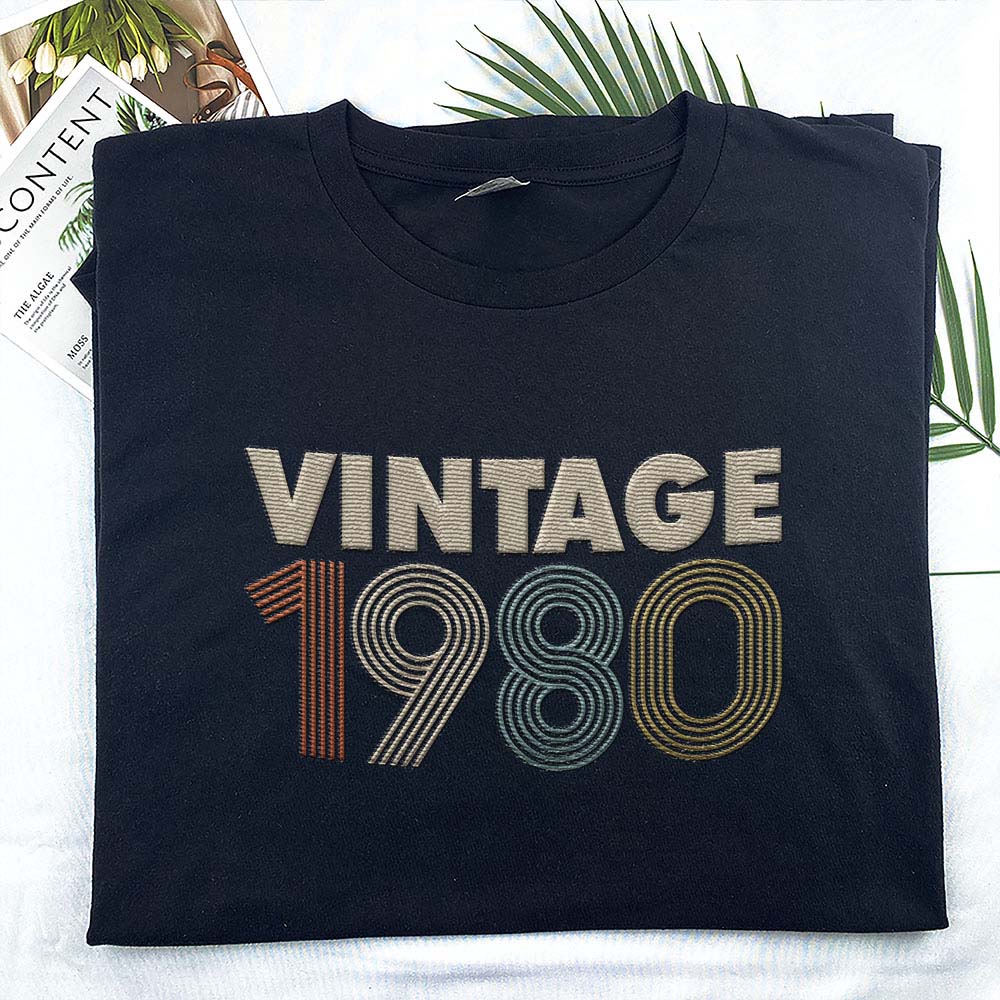 Vintaged 1980 Embroidered T-Shirt