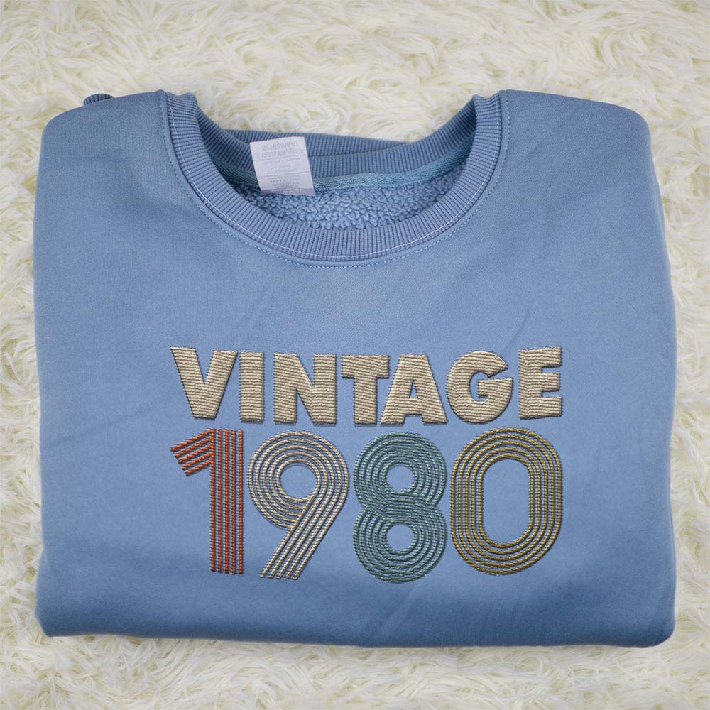 Vintaged 1980 Embroidered Sweatshirt