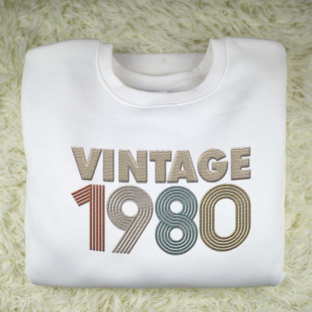 Vintaged 1980 Embroidered Sweatshirt