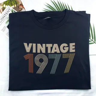 Vintaged 1977 Embroidered T-Shirt